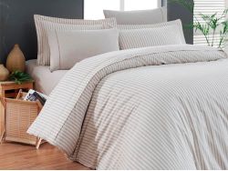 Постільна білизна LINES THICK 240x260 Бежевий