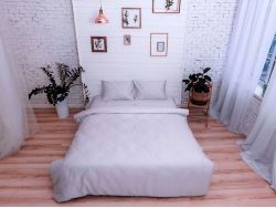 Постельное белье Однотонное 240x260 Светло-серый