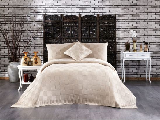 Плед Alegra 220x240 Темно-бежевий