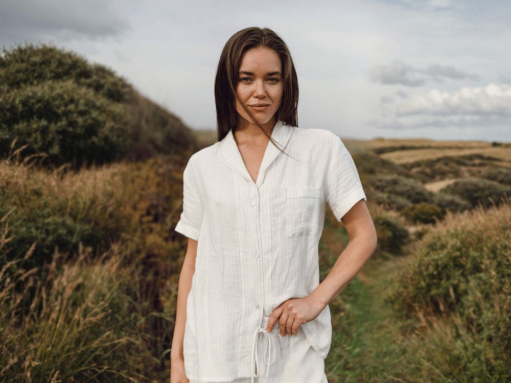 Женская рубашка NATURA SHIRT SLEEVE TOP Кремовый