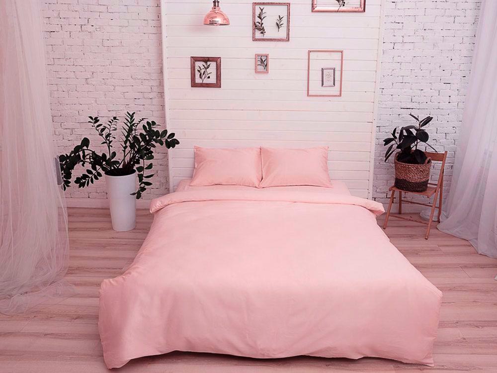 Постельное белье Однотонное 240x260 Светло-розовый