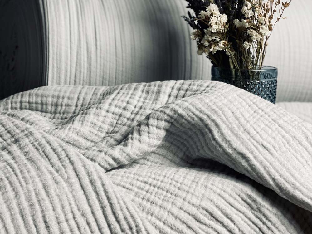 Постельное белье MUSLIN (двуспальное) 200x220 Серый -0